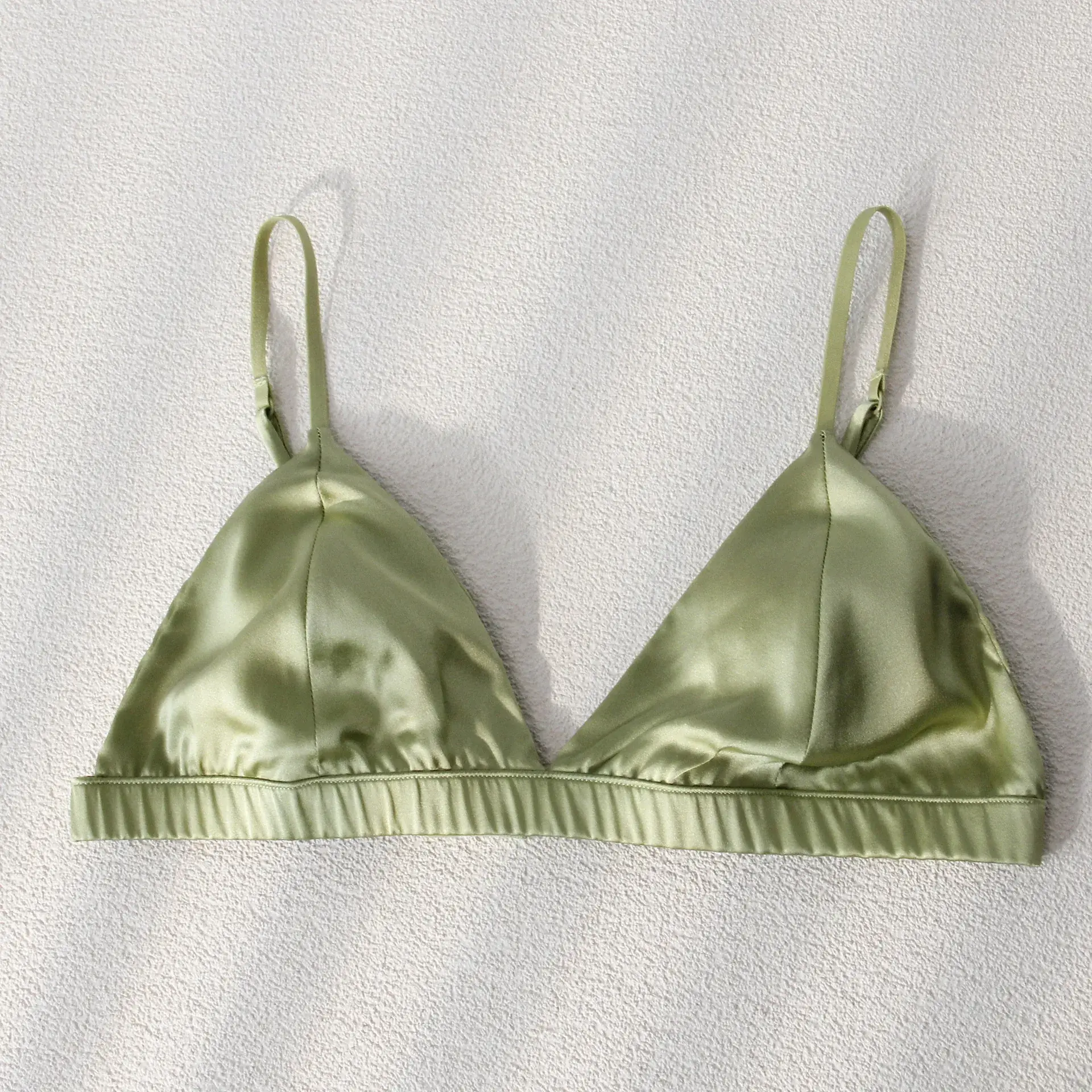 Silk Underwear Thin Strap Mulberry Silk French No Steel Ring Triangle Cup Small Chest