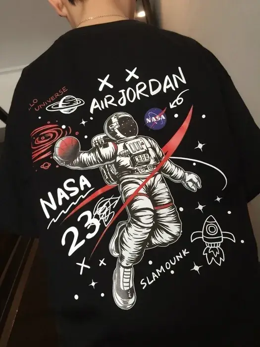Kids NASA T-Shirt White Black Cotton Summer Wear — feature 28