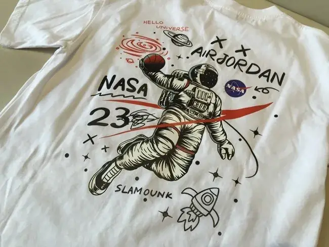 Kids NASA T-Shirt White Black Cotton Summer Wear — feature 38