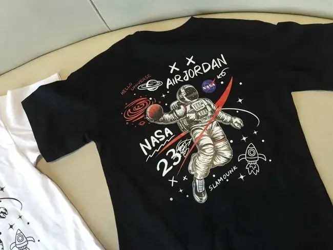 Kids NASA T-Shirt White Black Cotton Summer Wear — feature 40