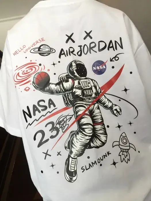 Kids NASA T-Shirt White Black Cotton Summer Wear — feature 9