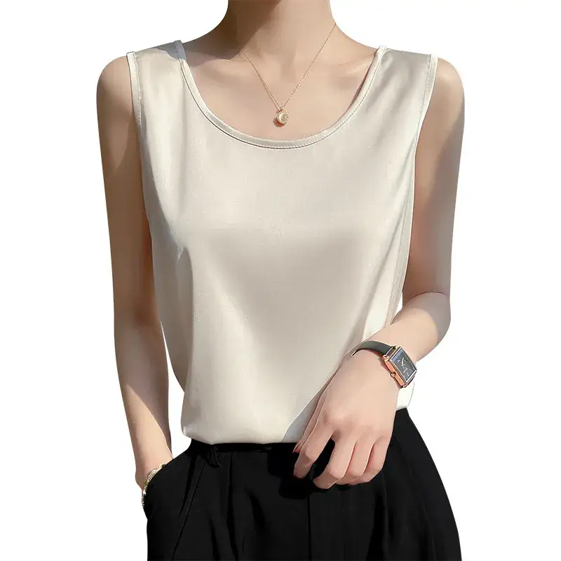 Women's Olive Green Sleeveless V-Neck Top - Image 17