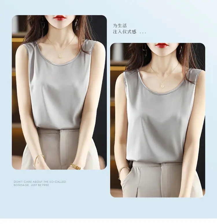 Women's Olive Green Sleeveless V-Neck Top — feature 57