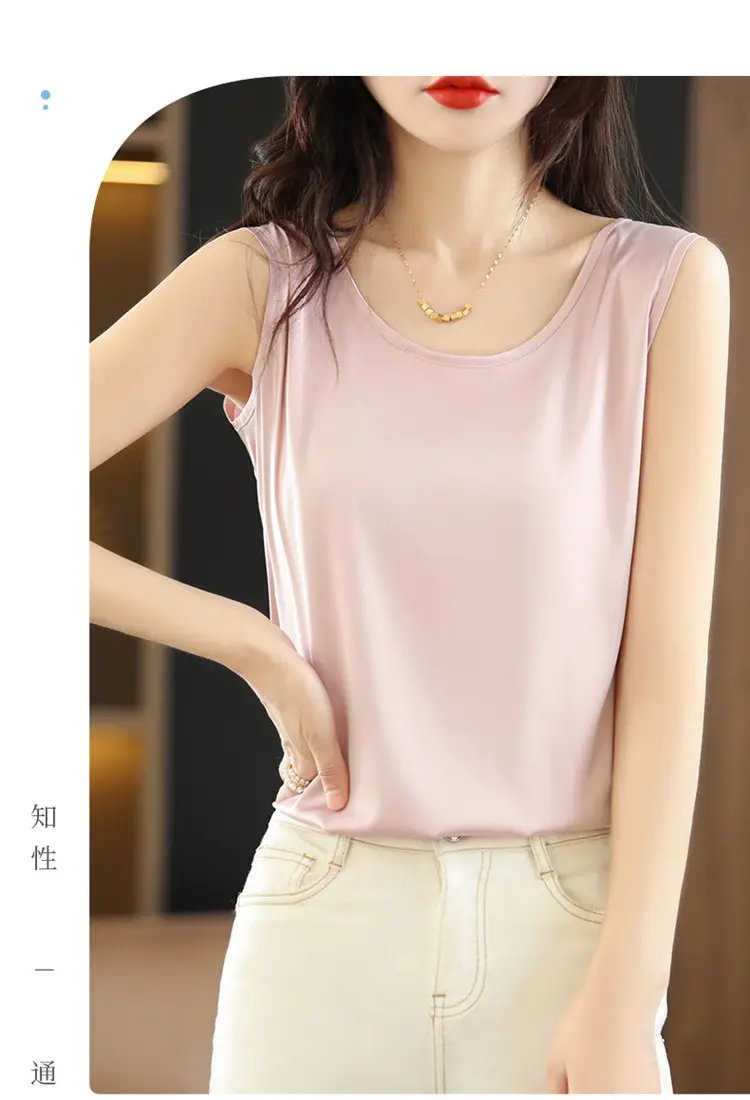 Women's Olive Green Sleeveless V-Neck Top — feature 62
