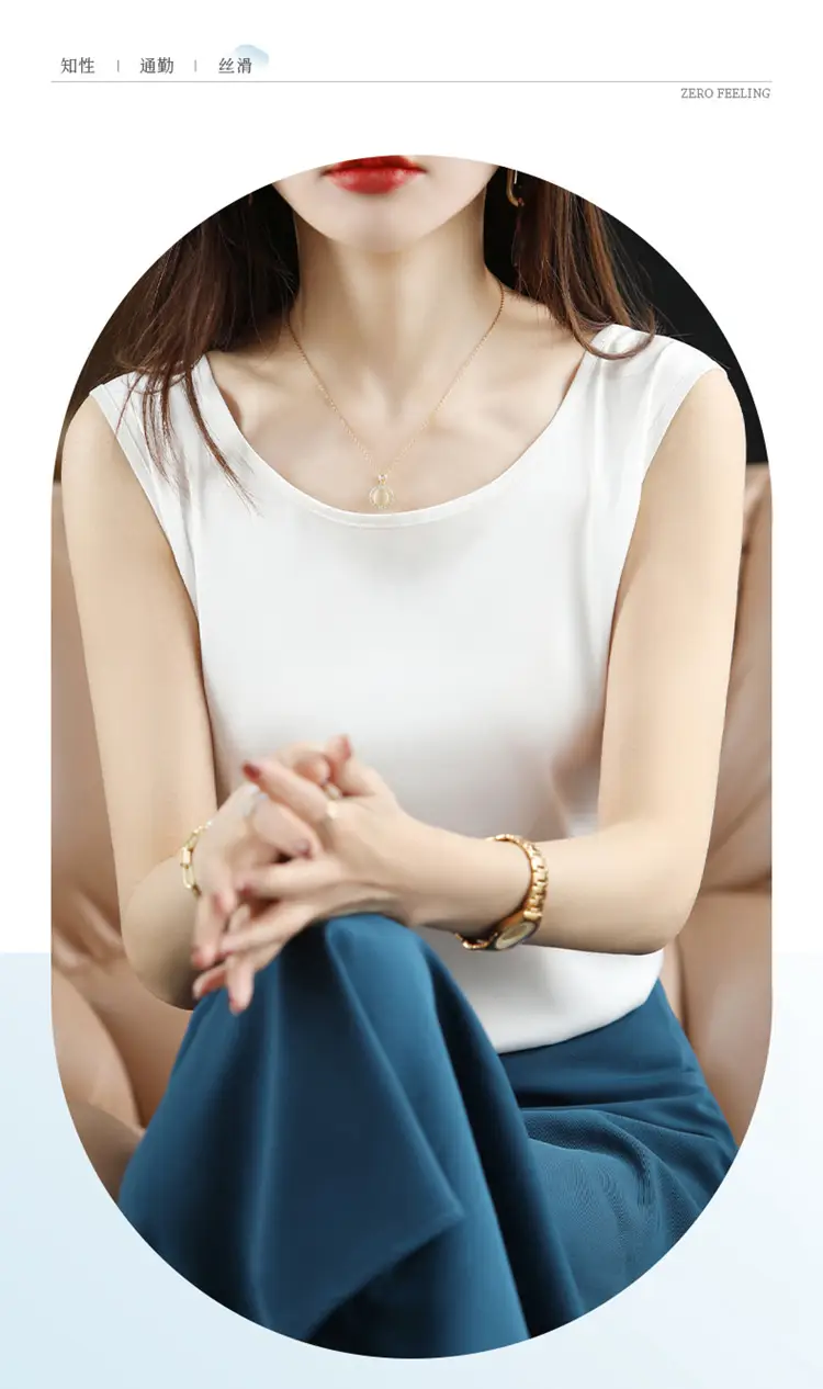 Women's Olive Green Sleeveless V-Neck Top — feature 65