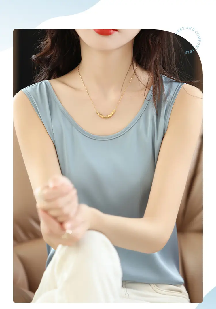 Women's Olive Green Sleeveless V-Neck Top — feature 68