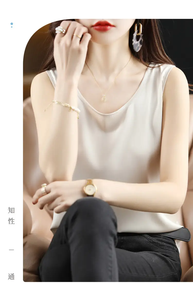 Women's Olive Green Sleeveless V-Neck Top — feature 71