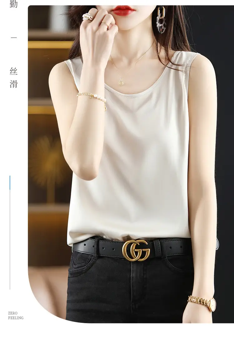 Women's Olive Green Sleeveless V-Neck Top — feature 72