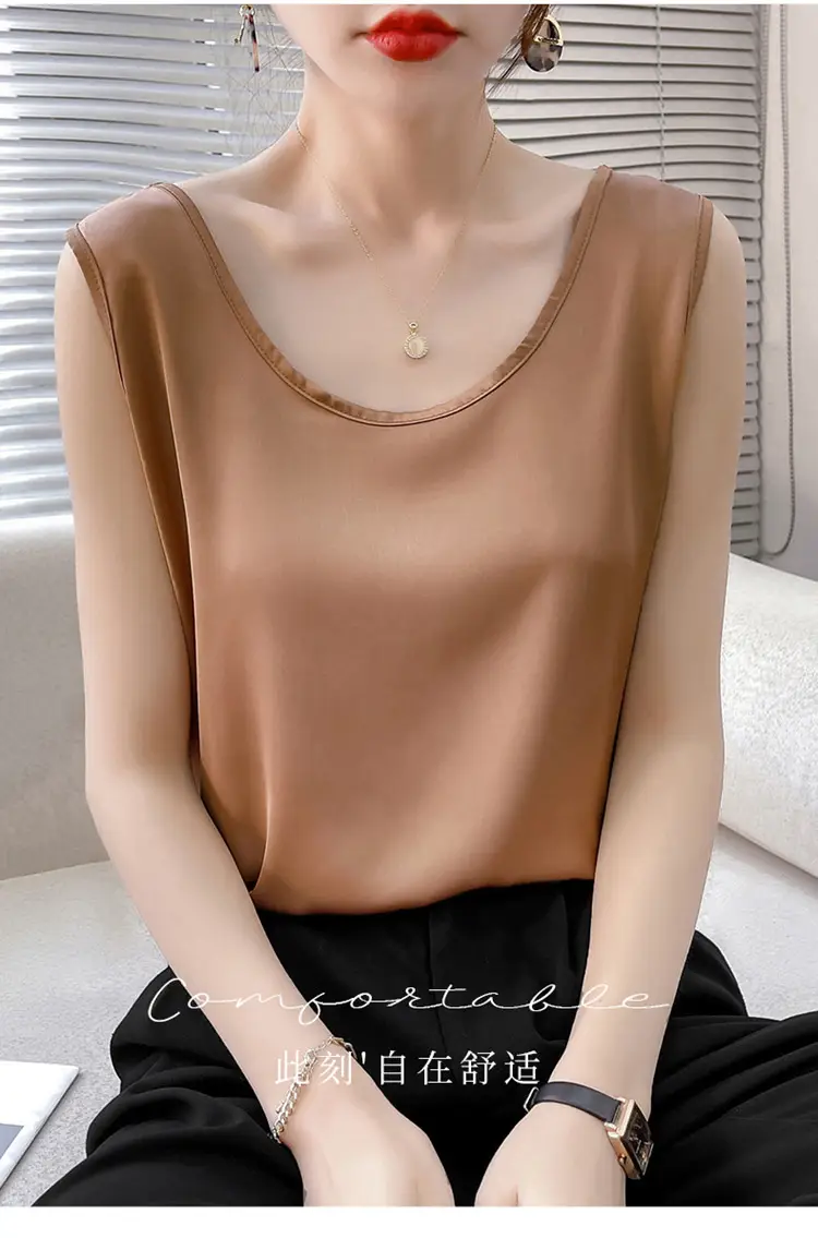 Women's Olive Green Sleeveless V-Neck Top — feature 75