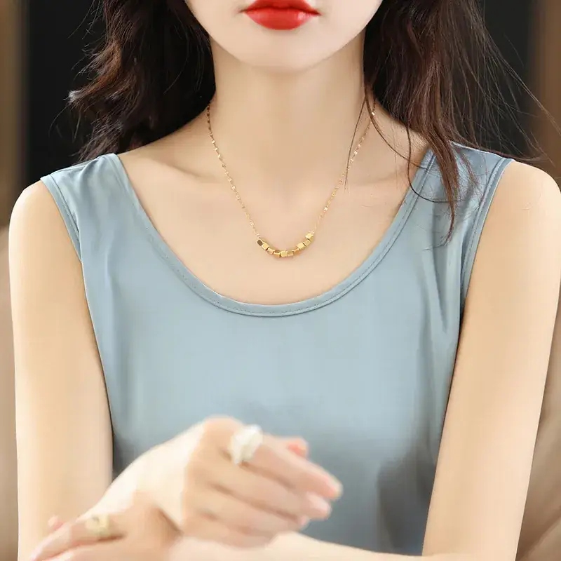 Women's Olive Green Sleeveless V-Neck Top - Image 4