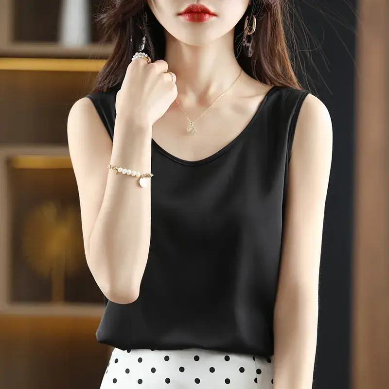 Women's Olive Green Sleeveless V-Neck Top - Image 7