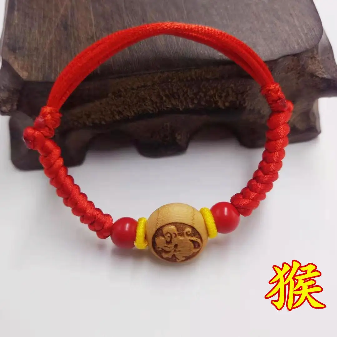Red Wooden Zodiac Bracelet for Baby Baby Child Anti-Frightening - Image 9