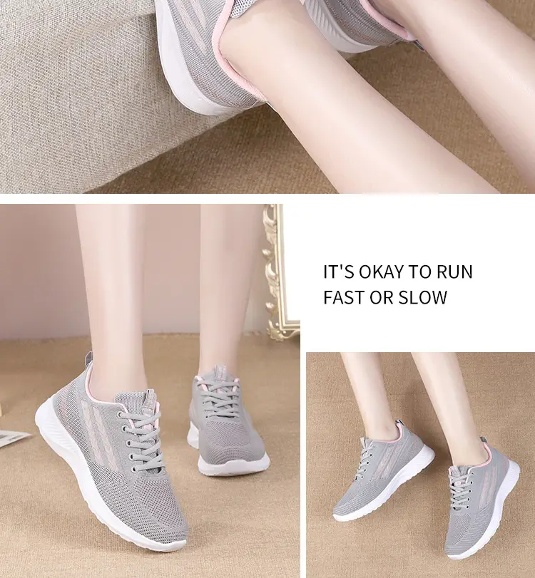 Women's Grey Pink Mesh Casual Shoes 2025 Spring Autumn โ feature 22