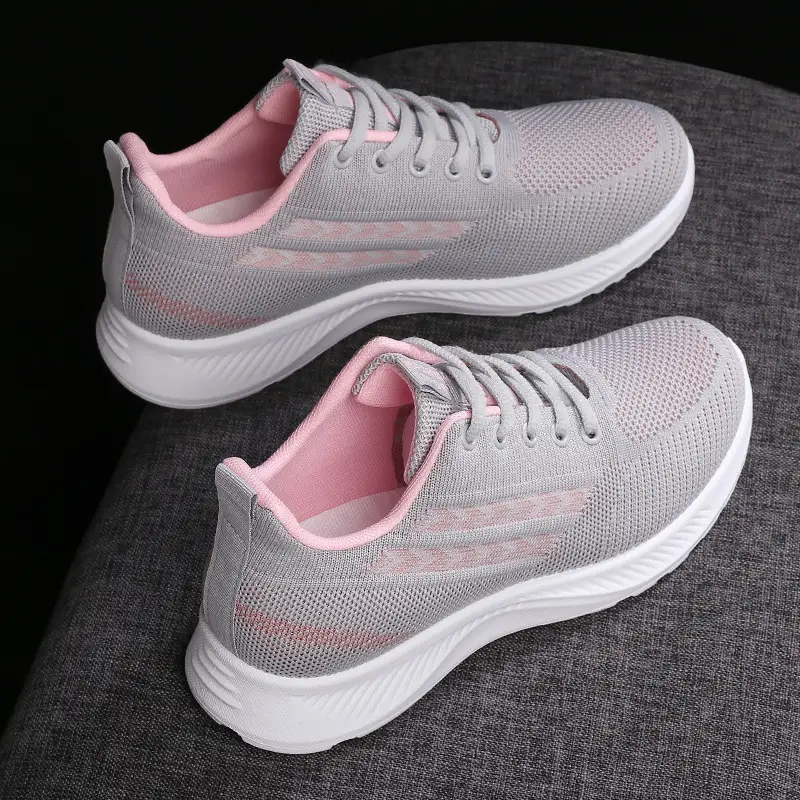 Women's Grey Pink Mesh Casual Shoes 2025 Spring Autumn - Image 3