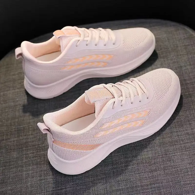 Women's Grey Pink Mesh Casual Shoes 2025 Spring Autumn - Image 2