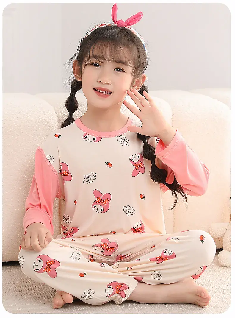 Boys Long Sleeve Sleepwear Set Blue White Large — feature 19