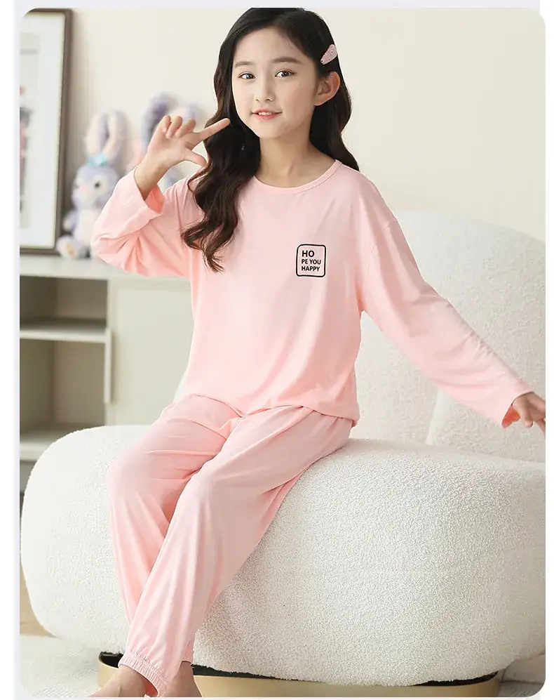 Boys Long Sleeve Sleepwear Set Blue White Large — feature 32