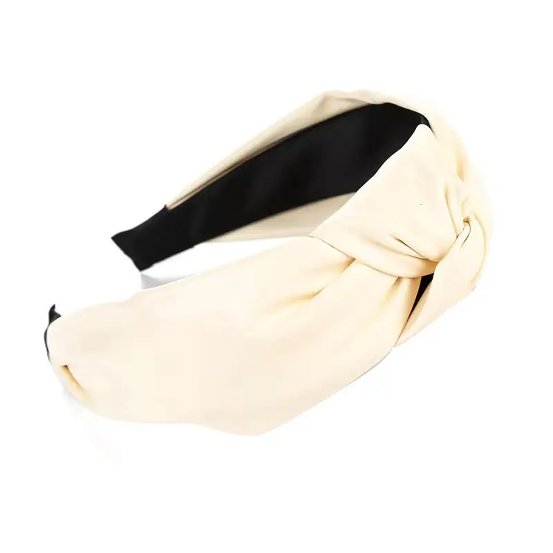 Brown Leather Cross-Border Headband for Women