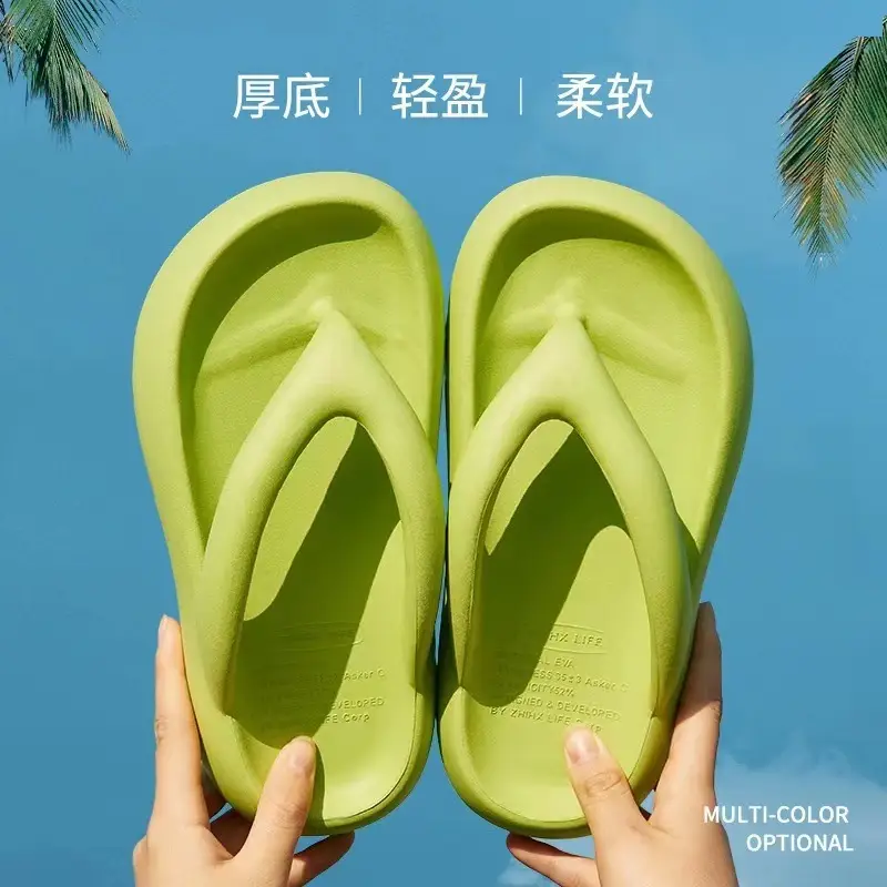 Women Beach Sandals Pink EVA High-Top Flip Flops