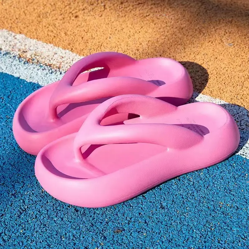 Women Beach Sandals Pink EVA High-Top Flip Flops