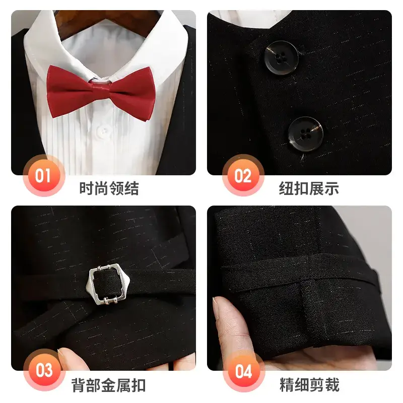 Boys' White Short Sleeve Suit with Bowtie - Image 7