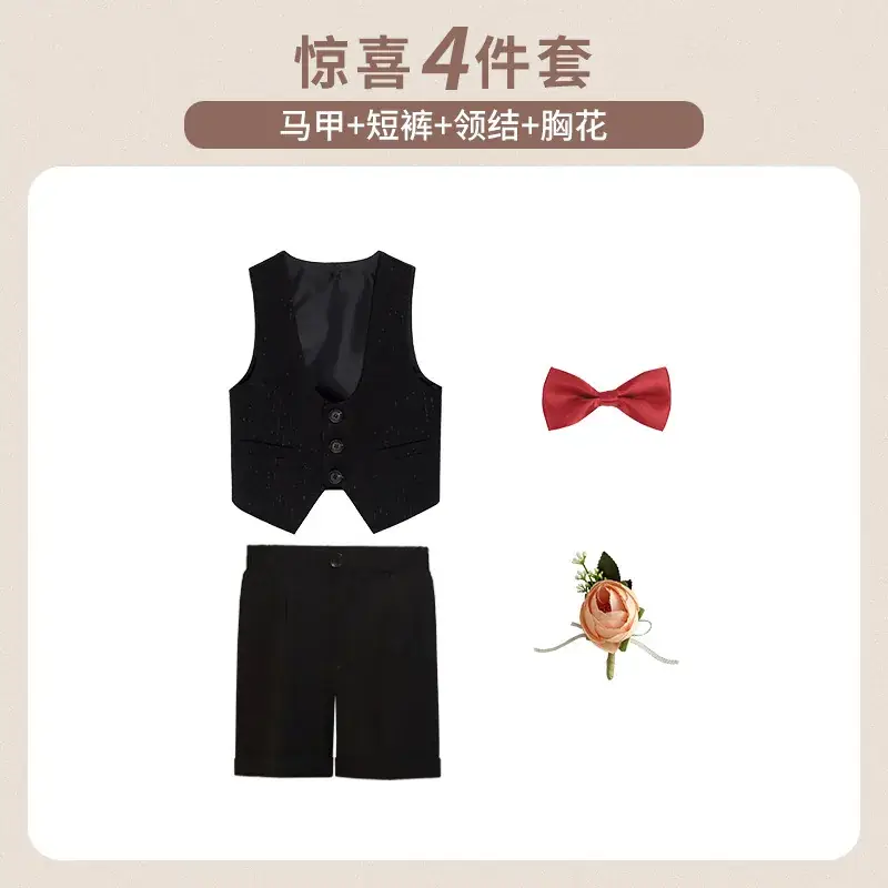 Boys' White Short Sleeve Suit with Bowtie - Image 3