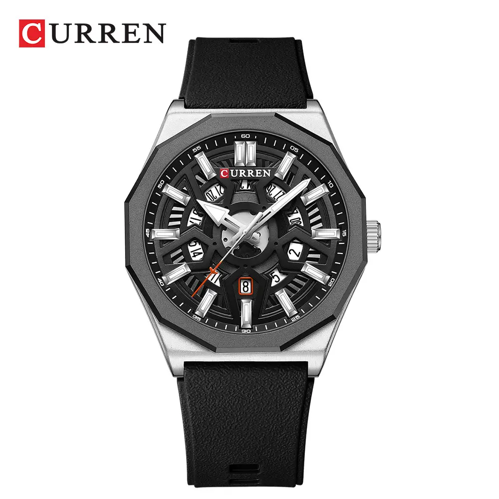 Curren Orange Strap Chronograph Couple Watch - Image 2