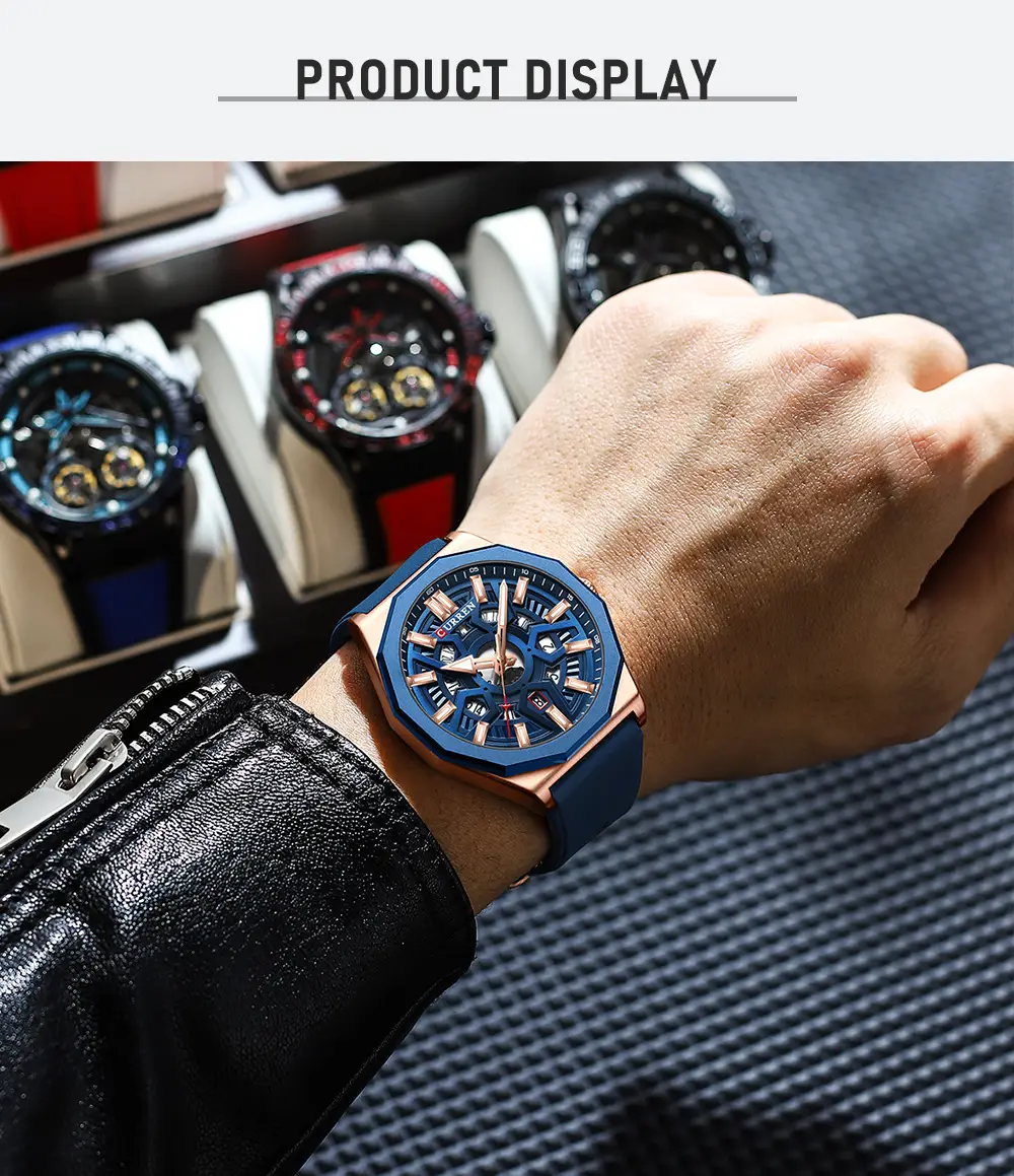 Curren Orange Strap Chronograph Couple Watch — feature 10