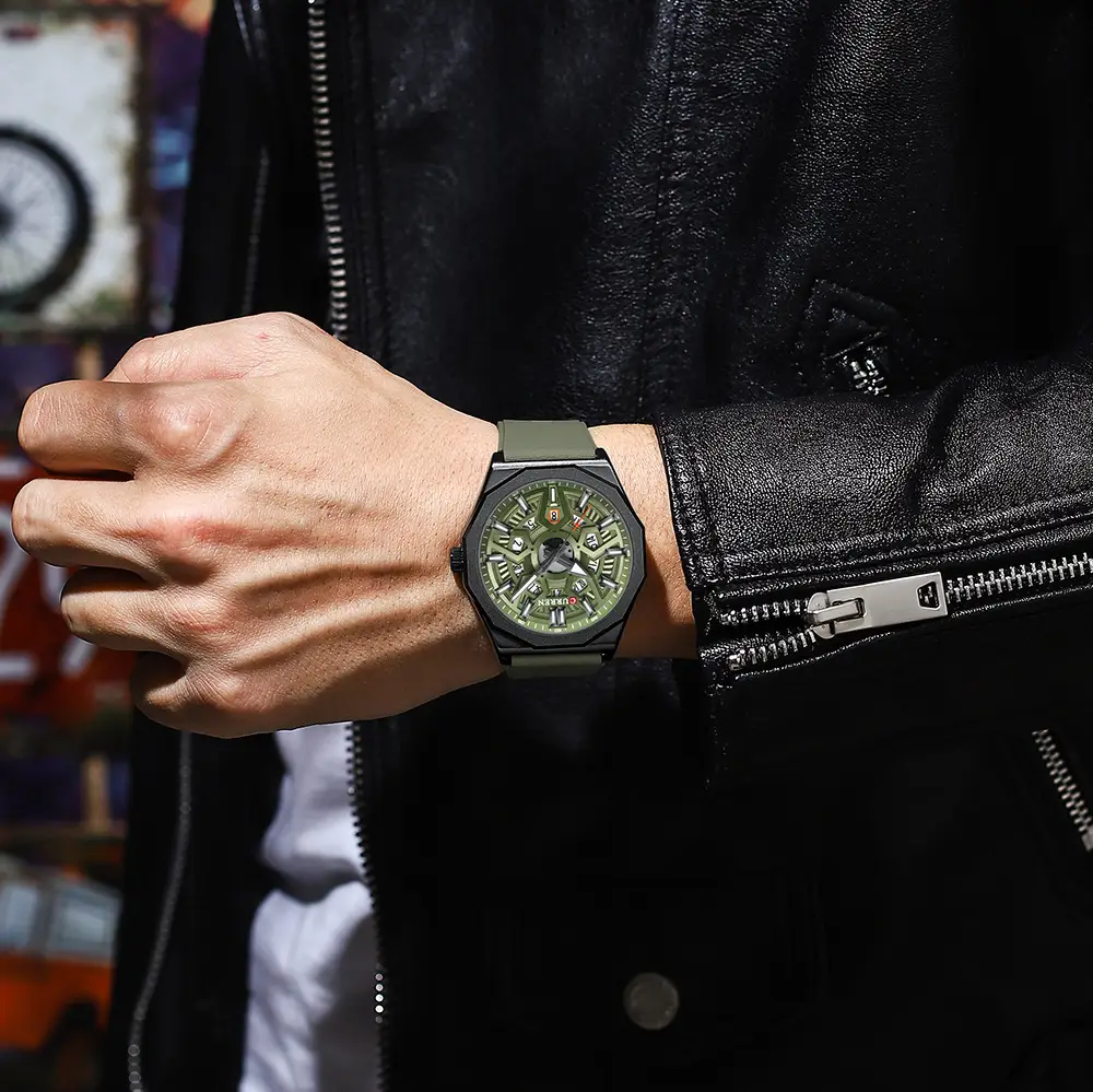 Curren Orange Strap Chronograph Couple Watch — feature 16