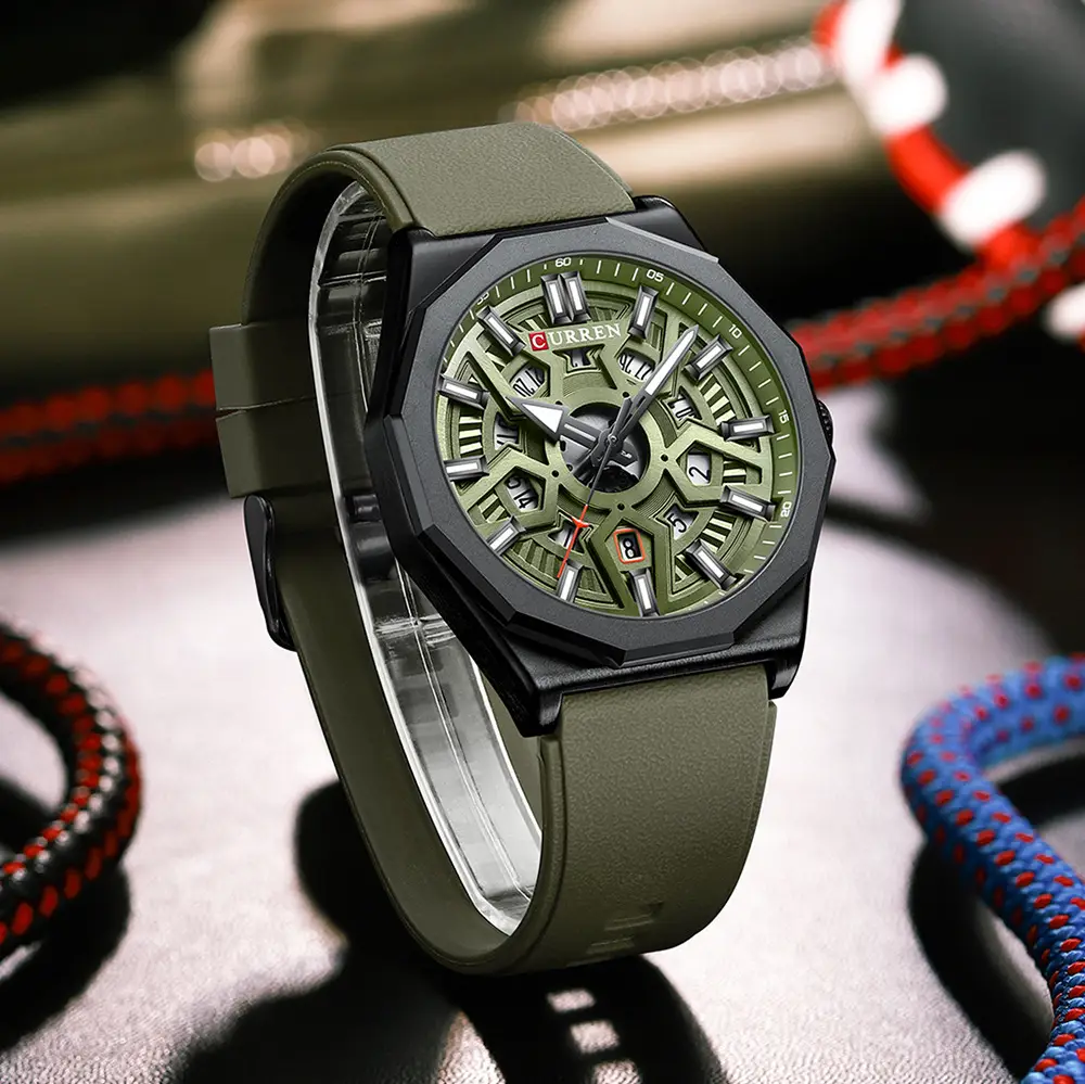 Curren Orange Strap Chronograph Couple Watch — feature 17