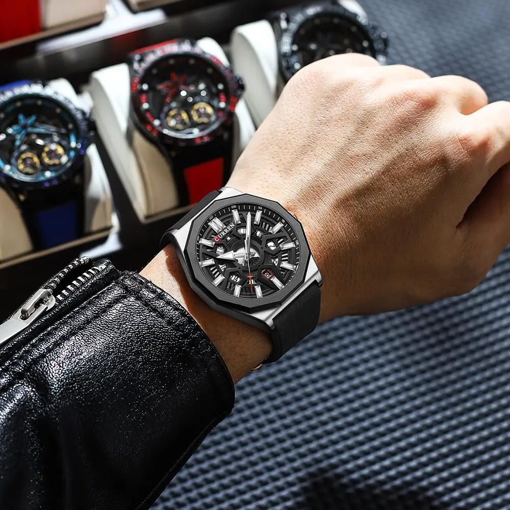Curren Orange Strap Chronograph Couple Watch — feature 19