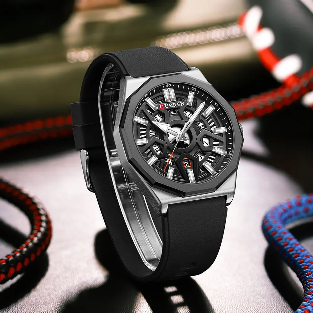 Curren Orange Strap Chronograph Couple Watch — feature 21