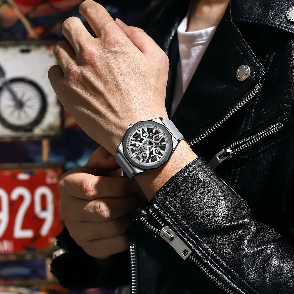 Curren Orange Strap Chronograph Couple Watch — feature 22