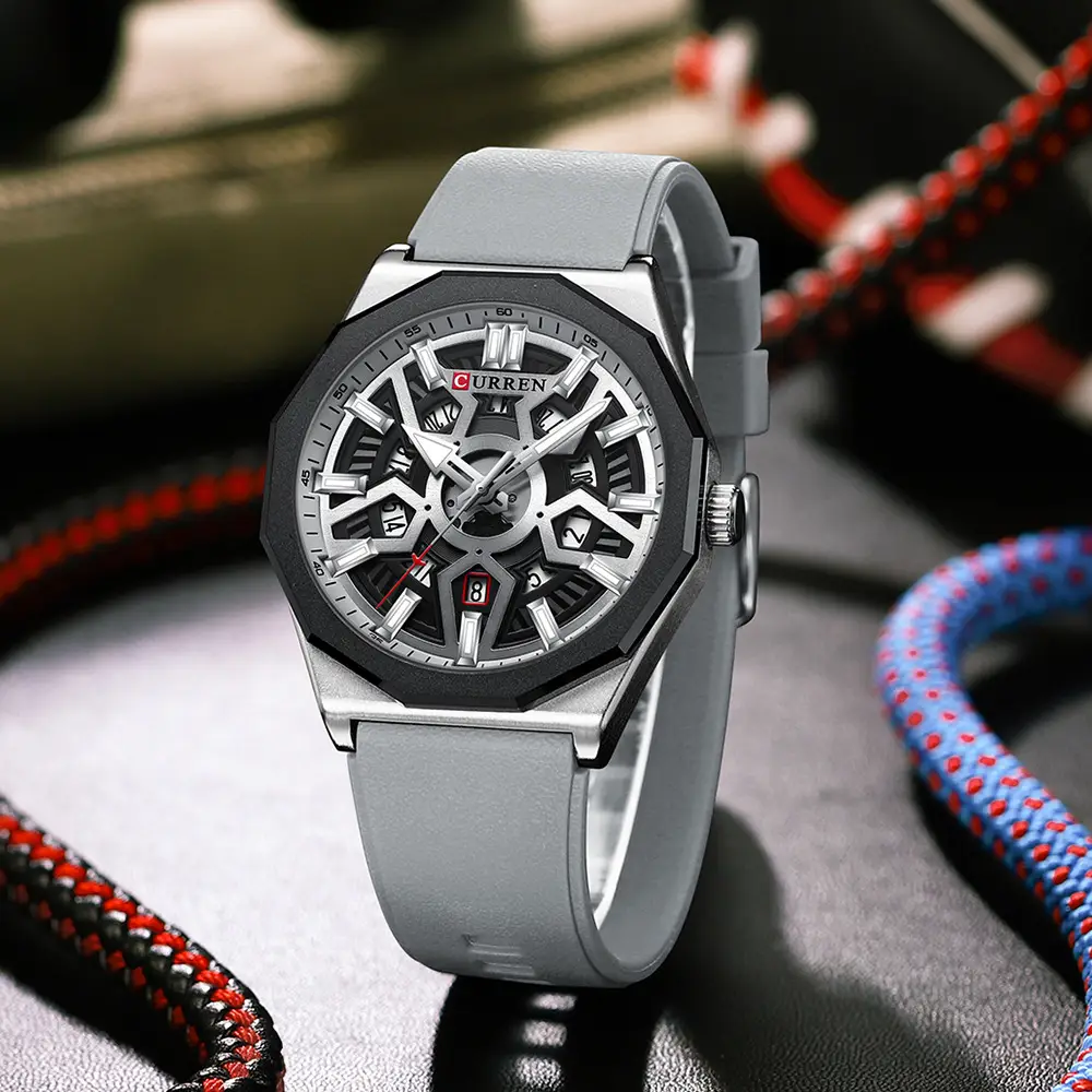 Curren Orange Strap Chronograph Couple Watch — feature 23