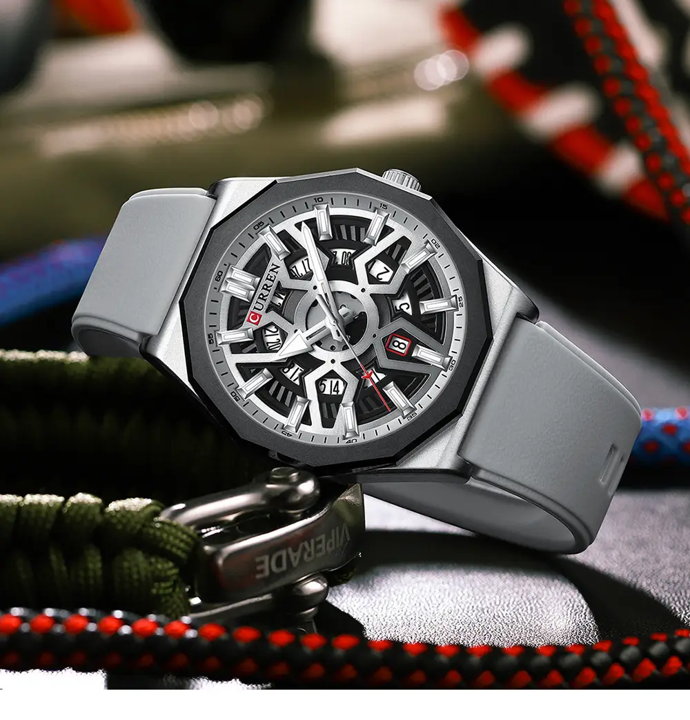 Curren Orange Strap Chronograph Couple Watch — feature 24