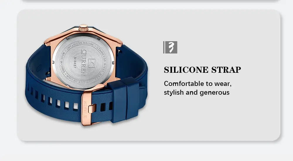 Curren Orange Strap Chronograph Couple Watch — feature 6