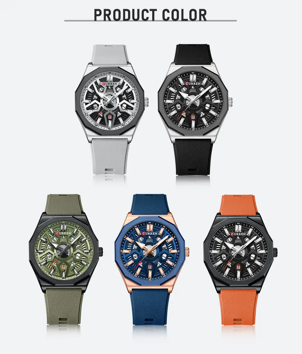 Curren Orange Strap Chronograph Couple Watch — feature 8