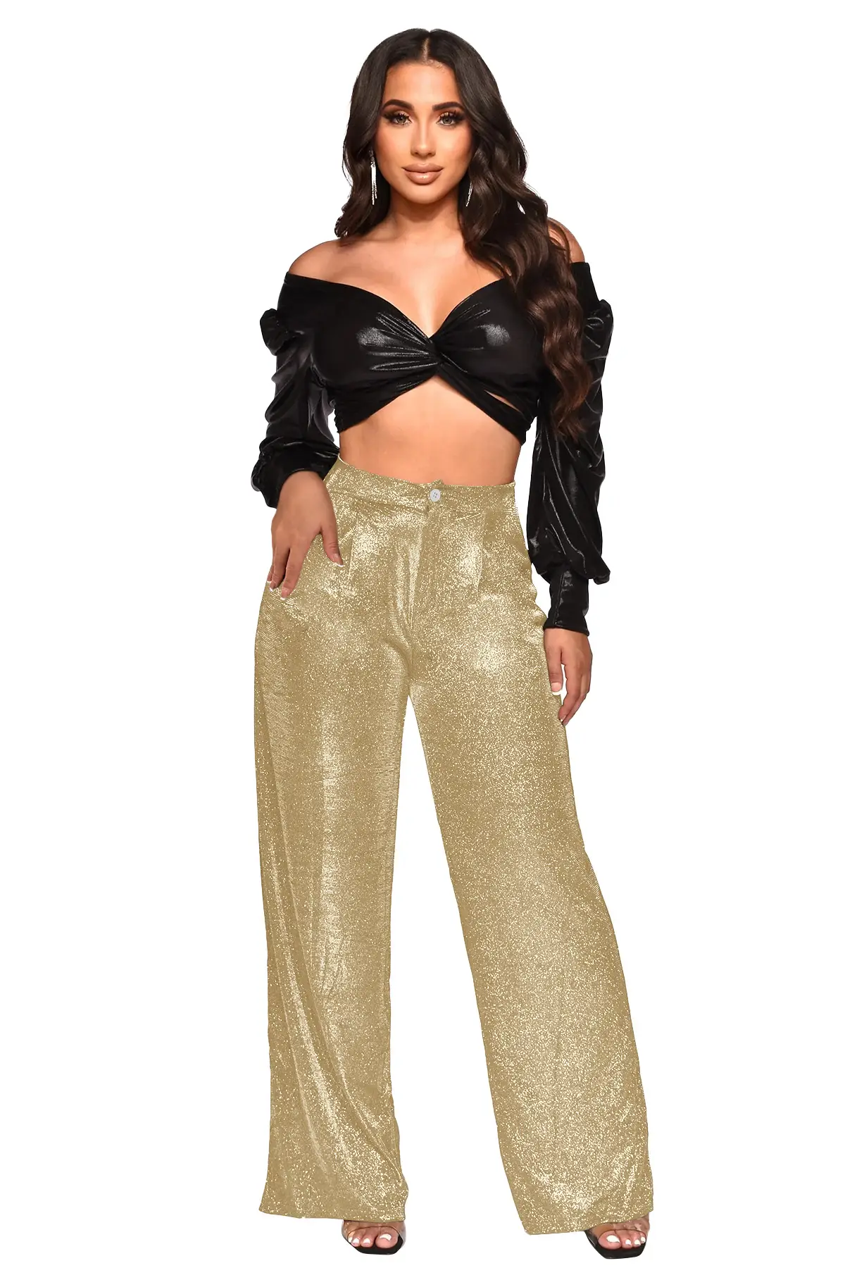 2023 Black Sequin High Waist Women's Party Pants — feature 11