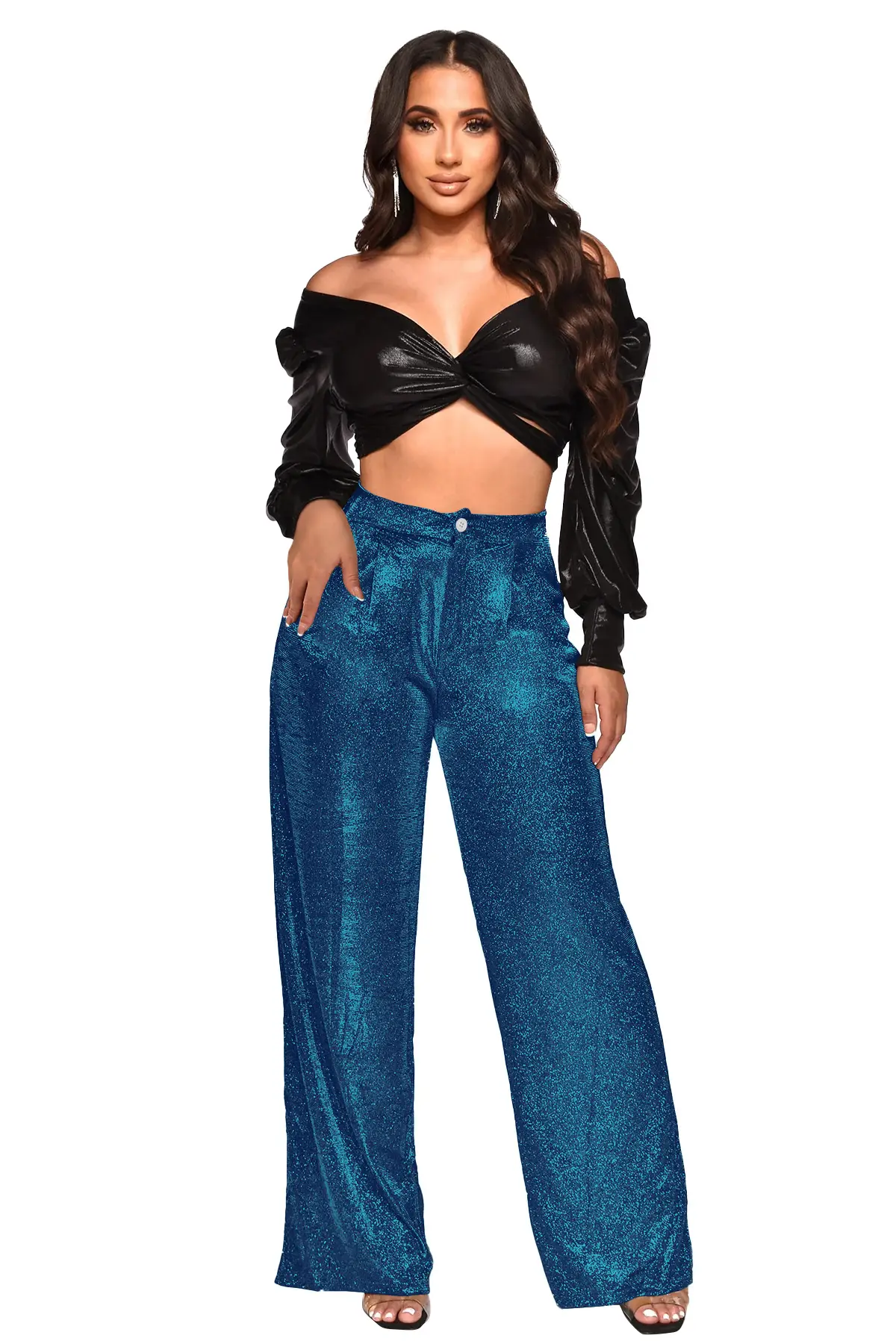 2023 Black Sequin High Waist Women's Party Pants — feature 13
