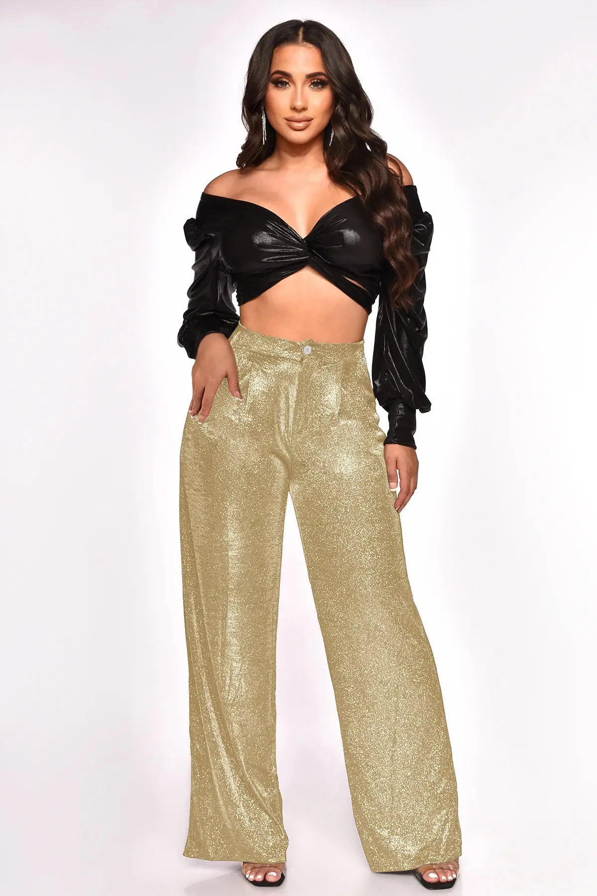 2023 Black Sequin High Waist Women's Party Pants — feature 19