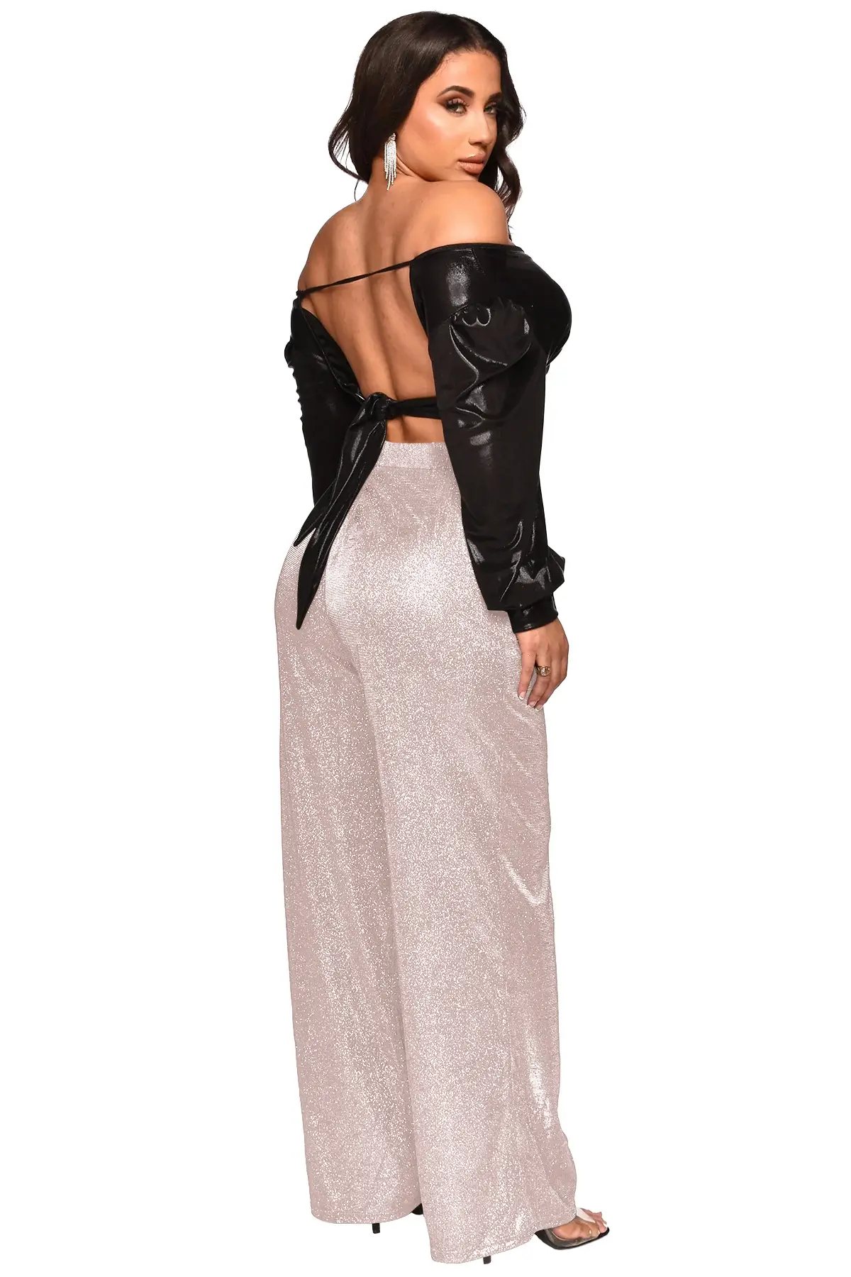 2023 Black Sequin High Waist Women's Party Pants — feature 8