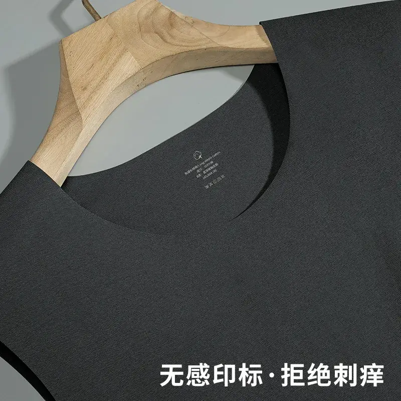 Men's Grey Traceless Cotton Vest Sweat Lining Running Fitness