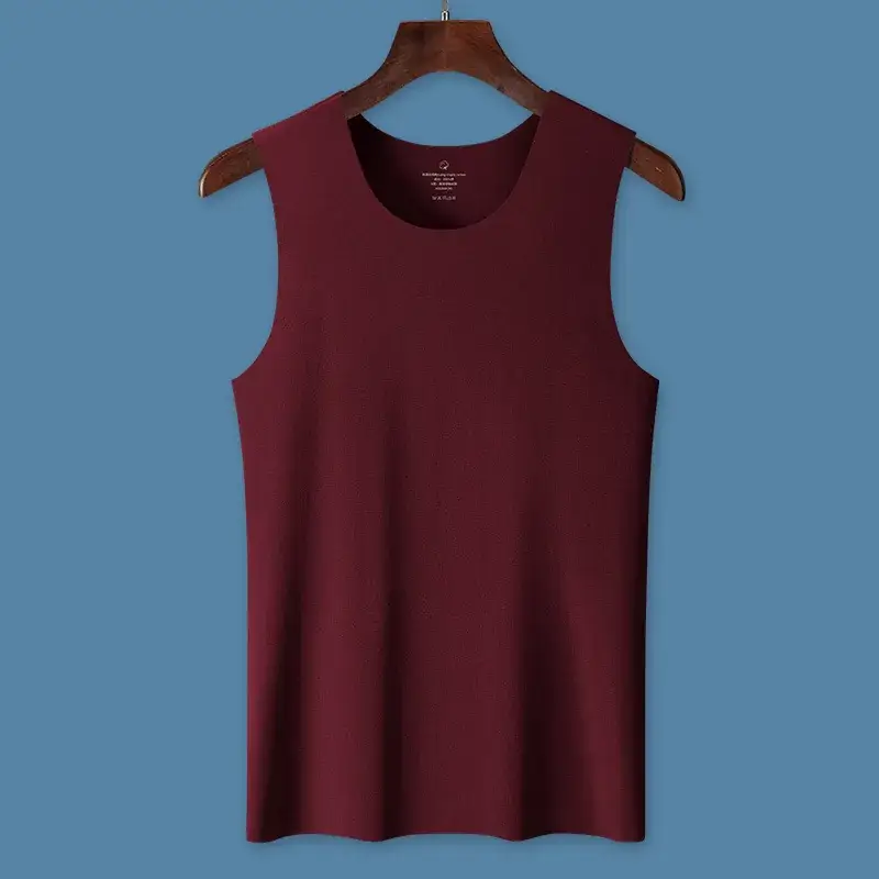 Men's Grey Traceless Cotton Vest Sweat Lining Running Fitness