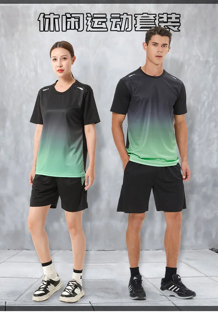 Men Ice Silk Shorts Black Blue Gradient Set — feature 1