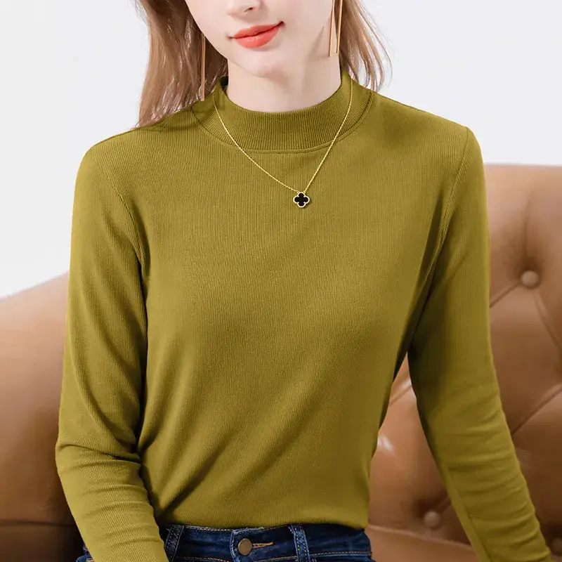 Women Half Turtleneck Shirt Modal Summer Autumn Breathable