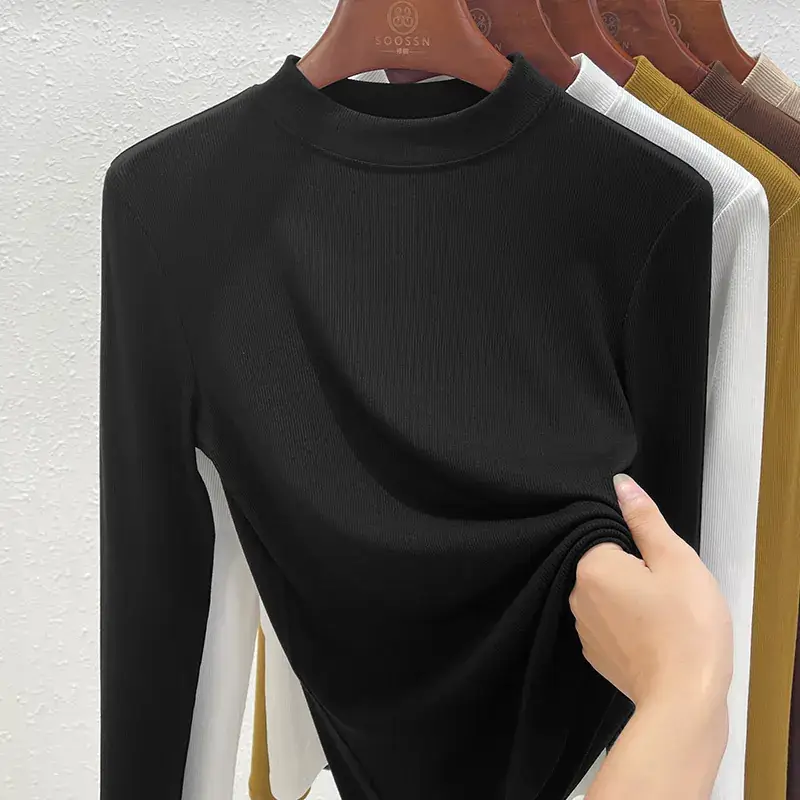 Women Half Turtleneck Shirt Modal Summer Autumn Breathable