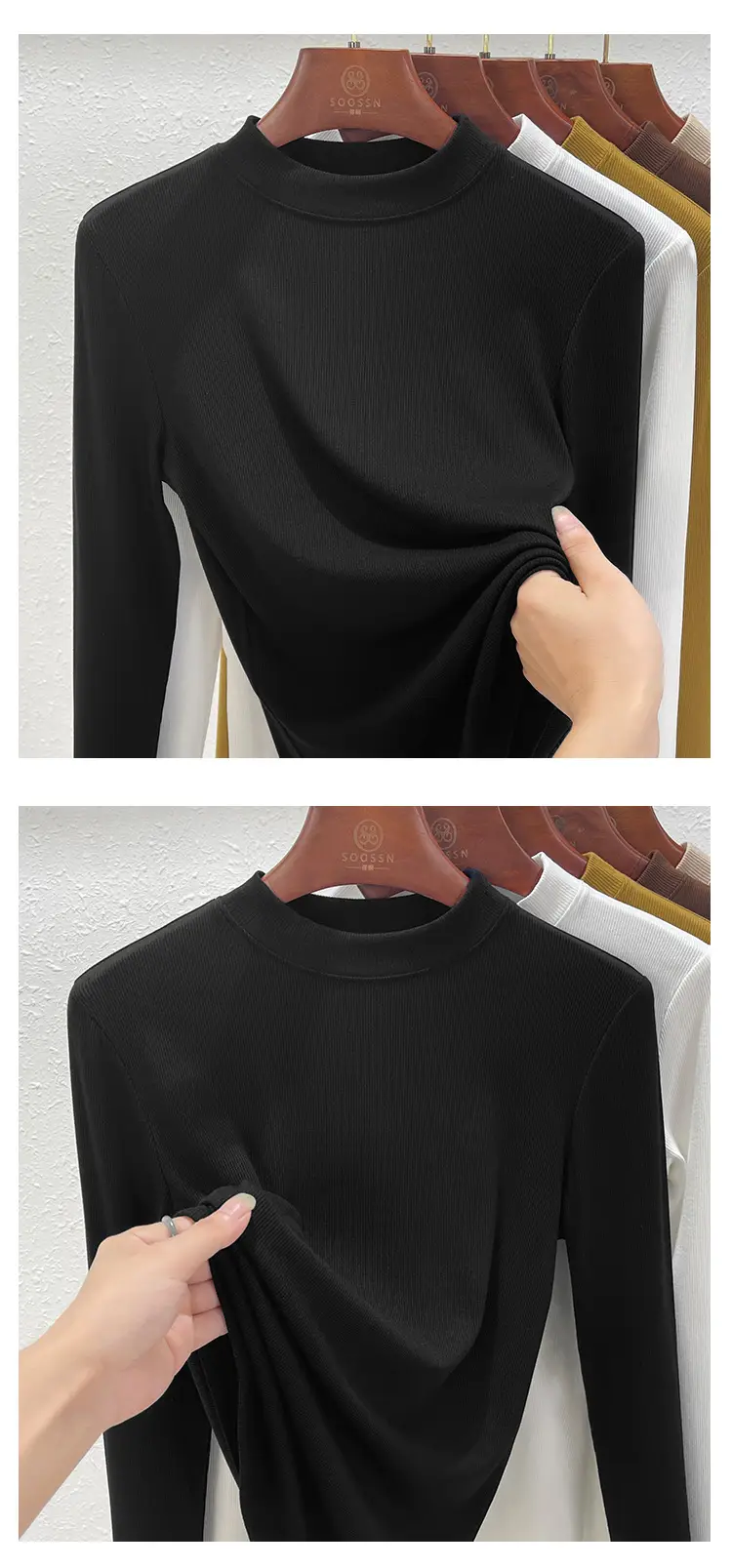 Women Half Turtleneck Shirt Modal Summer Autumn Breathable — feature 22