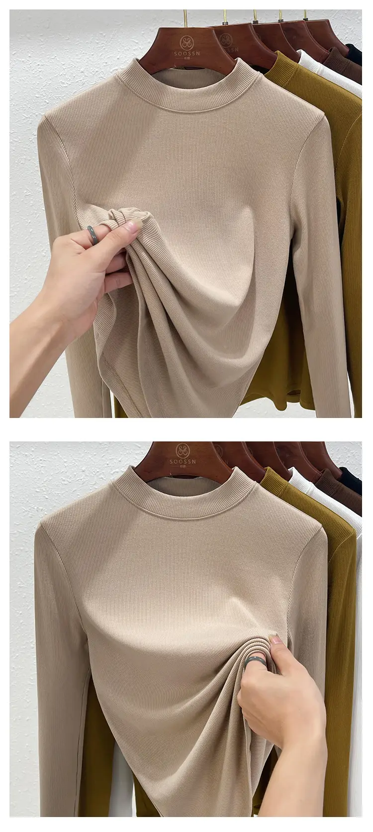Women Half Turtleneck Shirt Modal Summer Autumn Breathable — feature 23