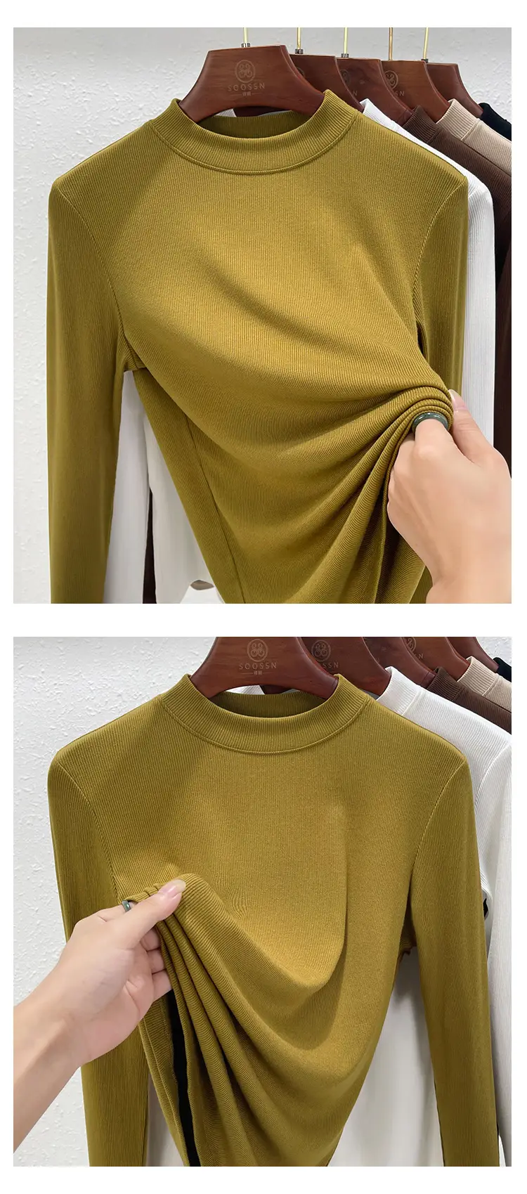 Women Half Turtleneck Shirt Modal Summer Autumn Breathable — feature 24