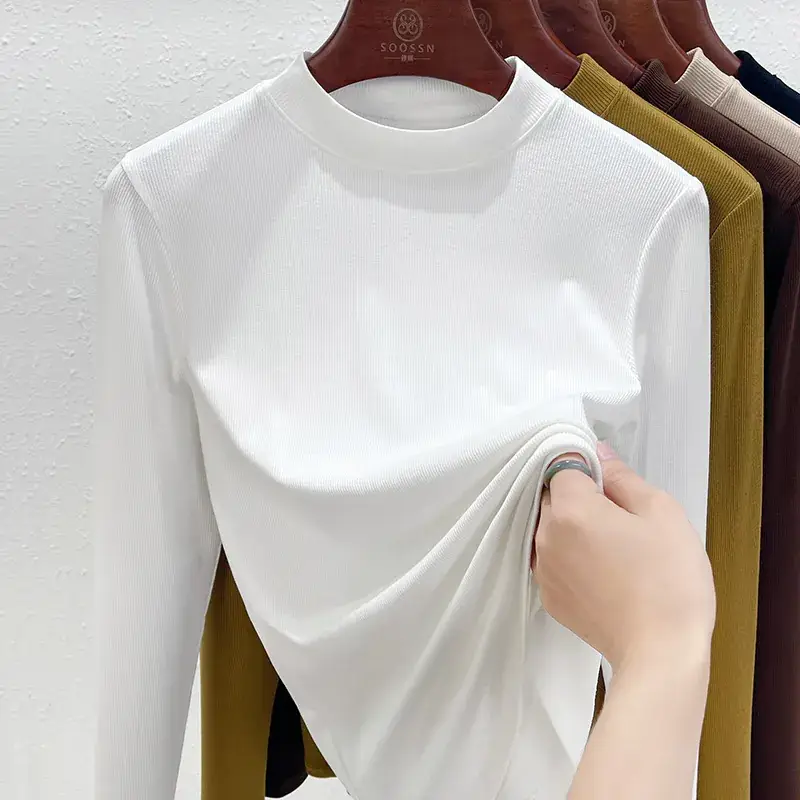 Women Half Turtleneck Shirt Modal Summer Autumn Breathable